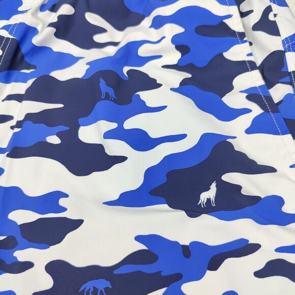 Greyson Golf Hybrid Swim Shorts Mens XL Blue Camo Wolf Print Lined - Picture 4 of 6
